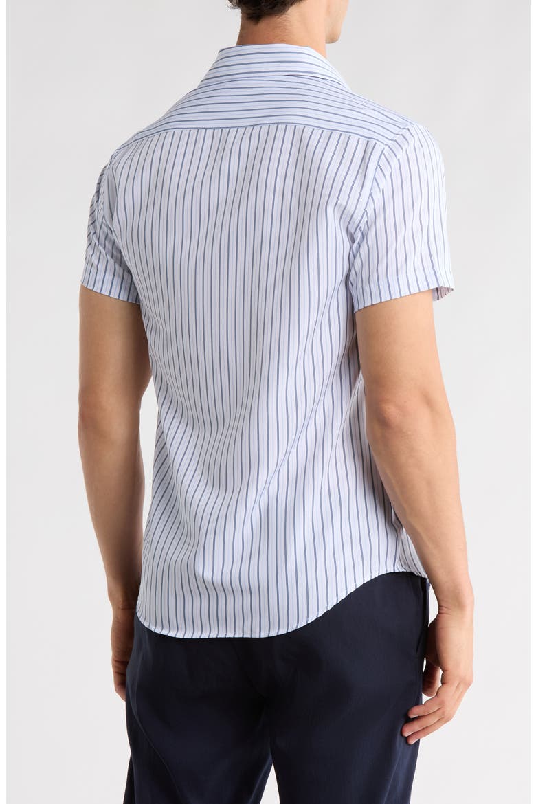 Stripe Print Performance Short Sleeve Shirt, Alternate, color, WHITE