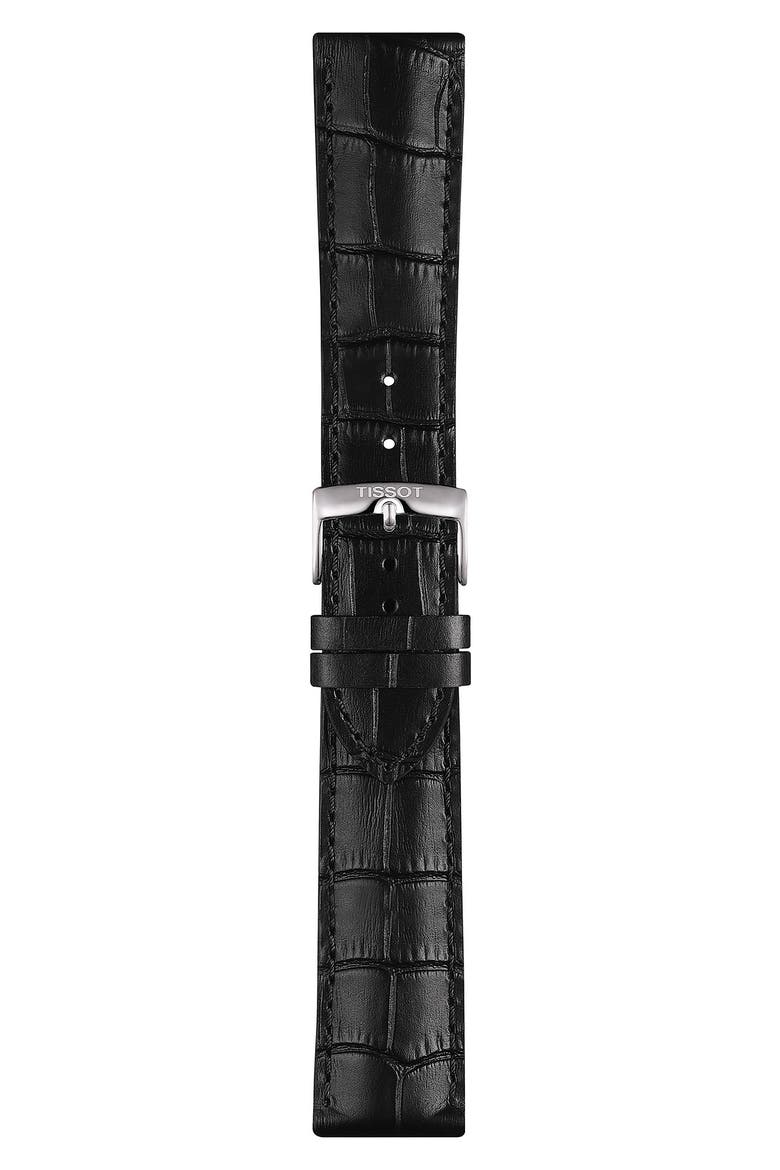 Chrono XL Collection Chronograph Leather Strap Watch, 45mm, Alternate, color, BLACK/ SILVER