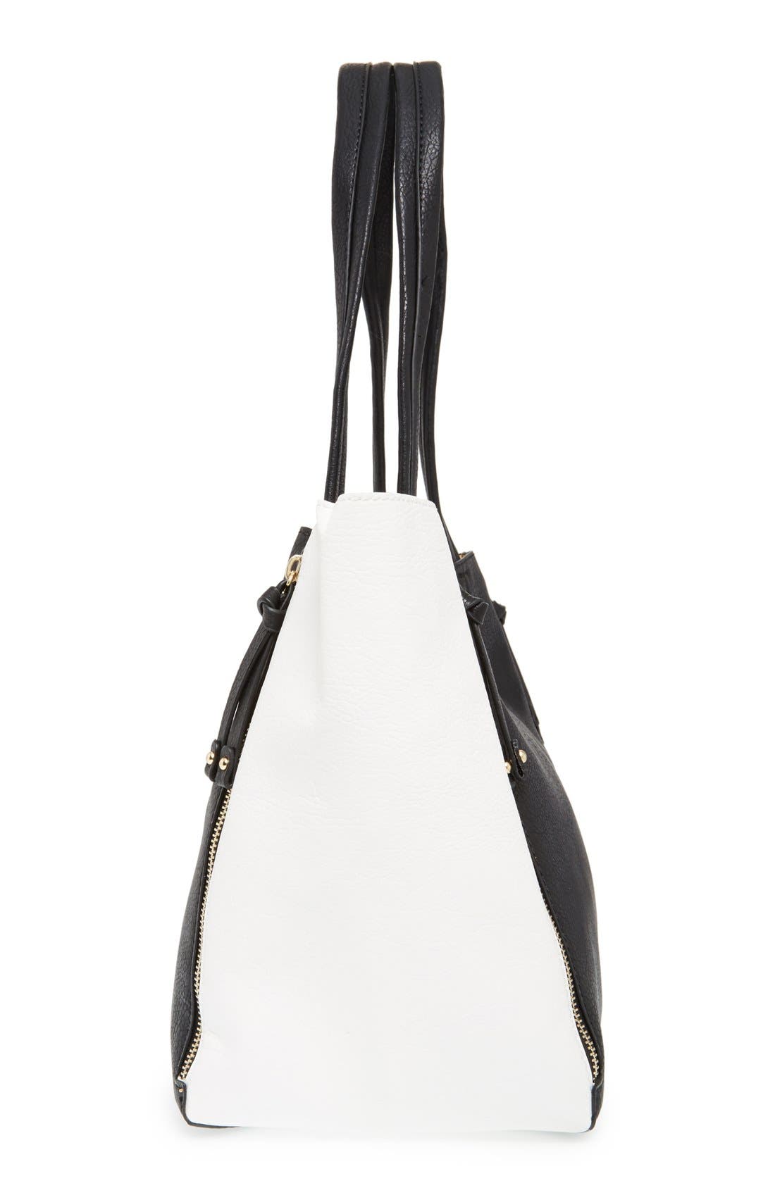 BP. Expandable Zip Tote, Alternate, color, BLACK/ WHITE