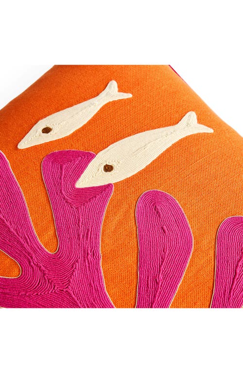Jonathan Adler Playa Corded Coral Cushion In Orange