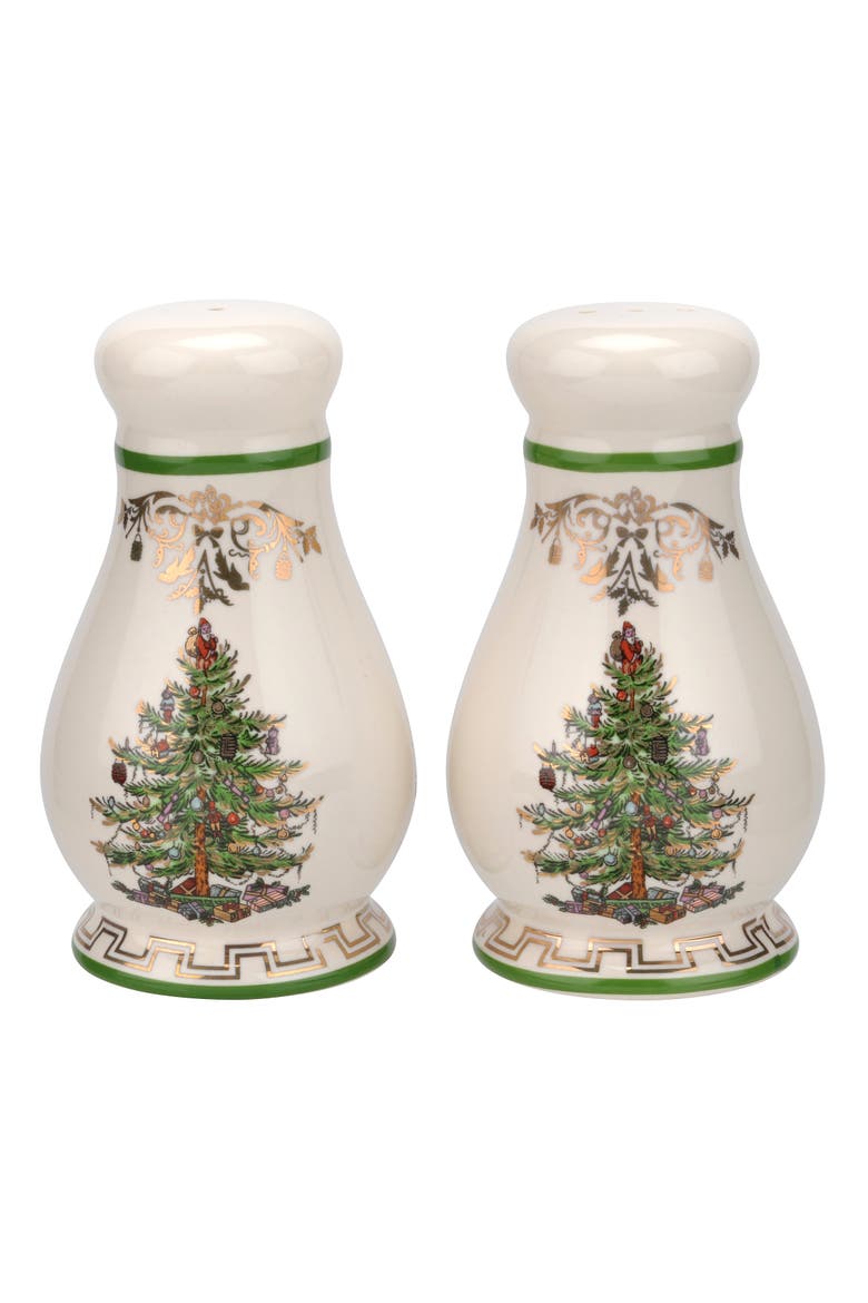 Christmas Tree Gold Salt & Pepper Shakers 4", Main, color, Gold