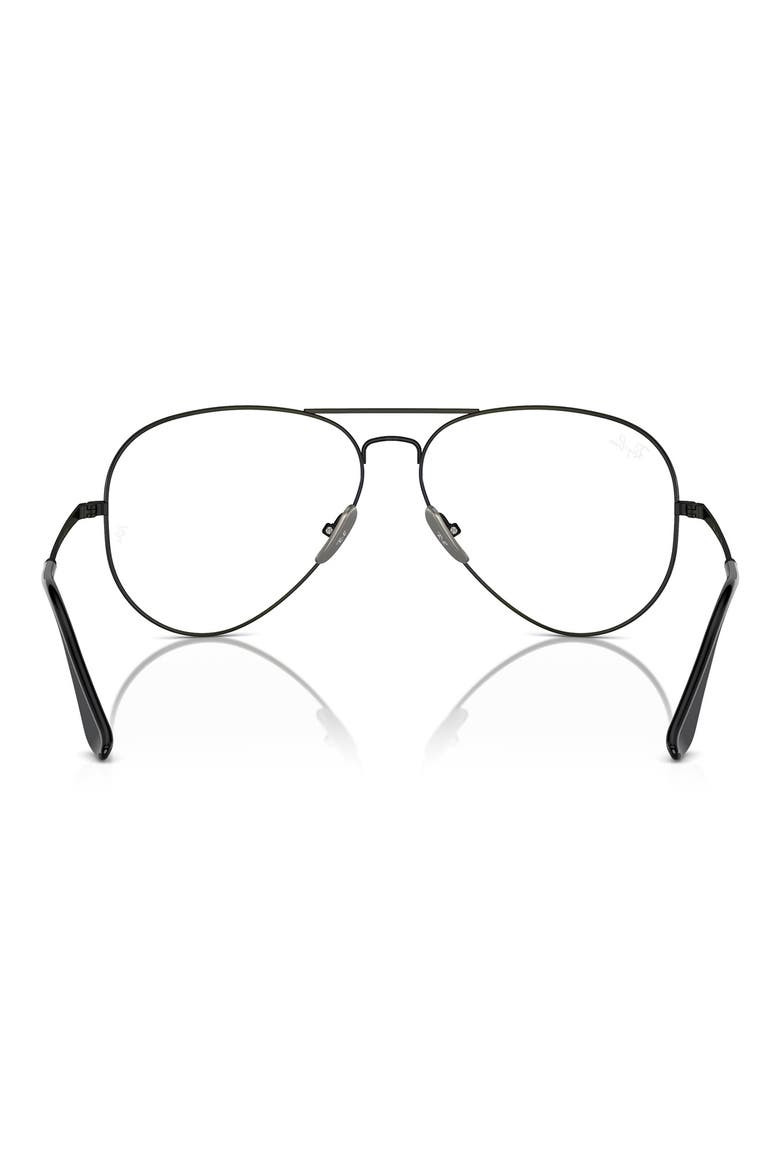 RX8789 58mm Aviator Optical Glasses, Alternate, color, BLACK