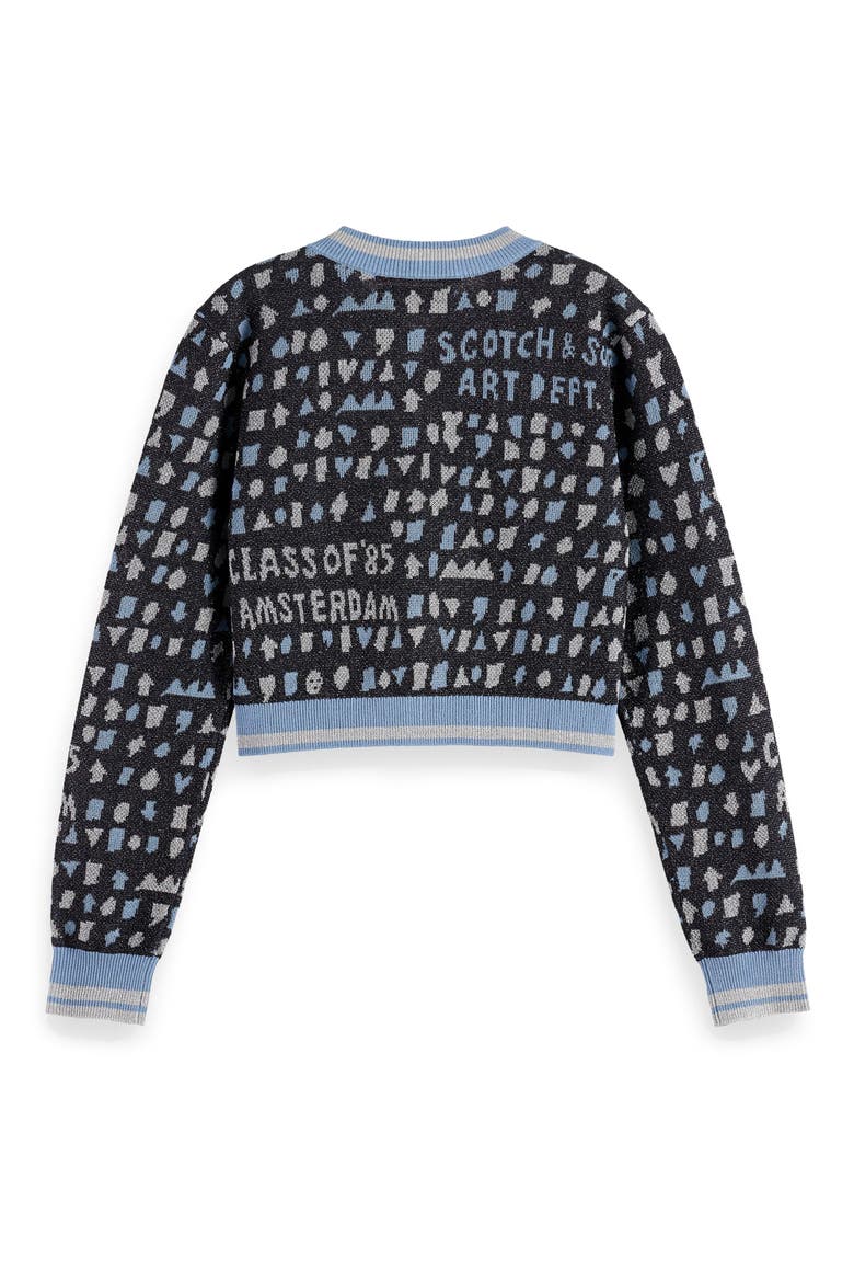 Kids' Jacquard Cardigan, Alternate, color, CHARCOAL ART