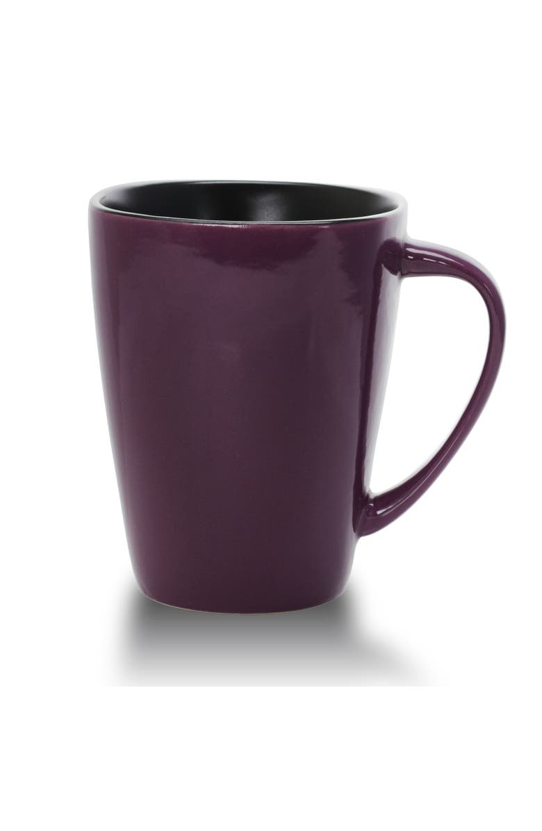Elama Mulberry 14 oz Stoneware Mugs , Set of 6, Alternate, color, Purple
