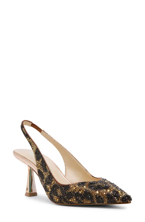 Betsey Johnson Clark Slingback Pointed Toe Pump in Leopard 