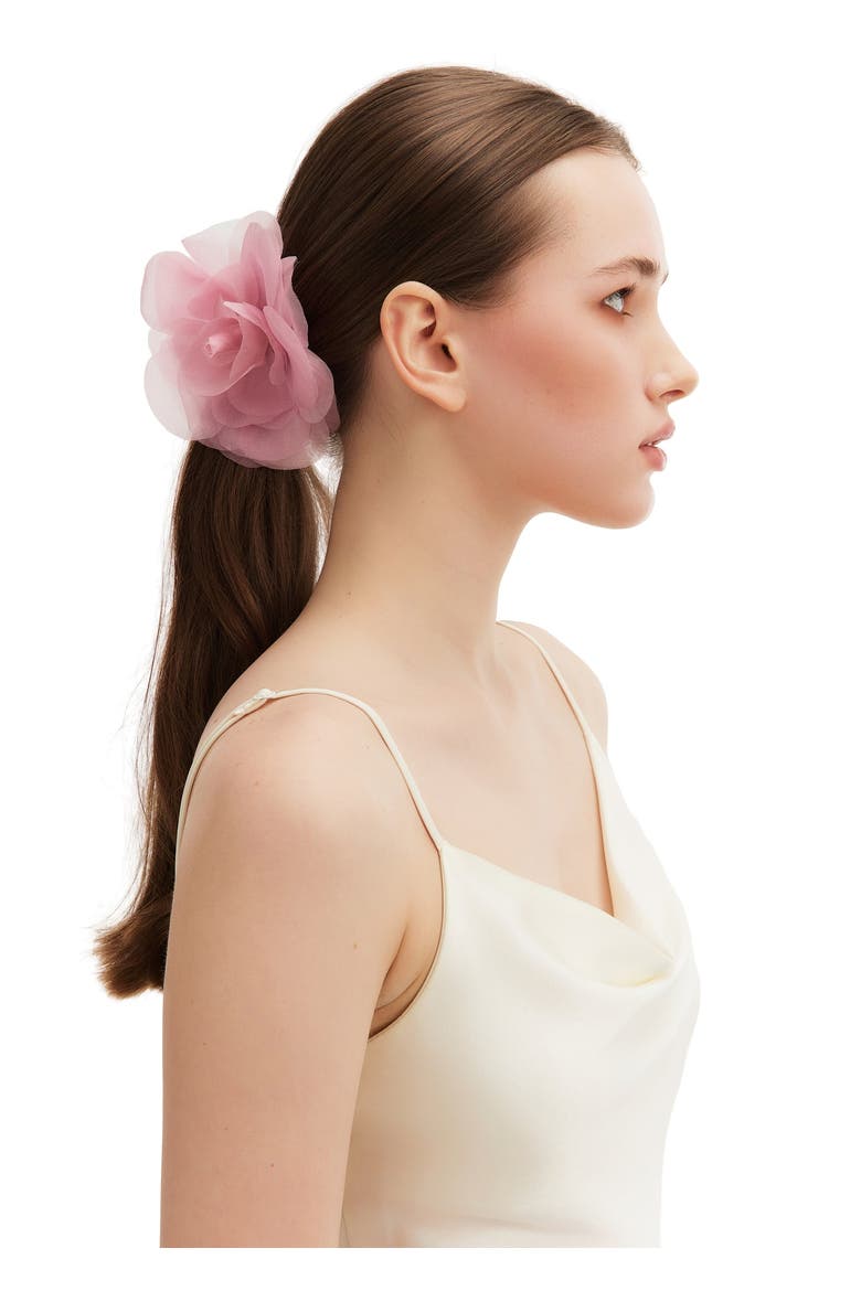 Bloom Silk Flower Pin, Alternate, color, Black