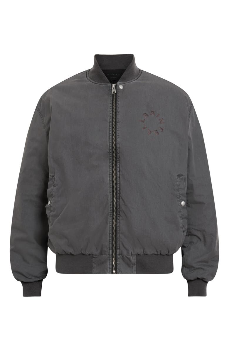 AllSaints Tierra Padded Shoulder Bomber Jacket, Alternate, color, Carter Grey