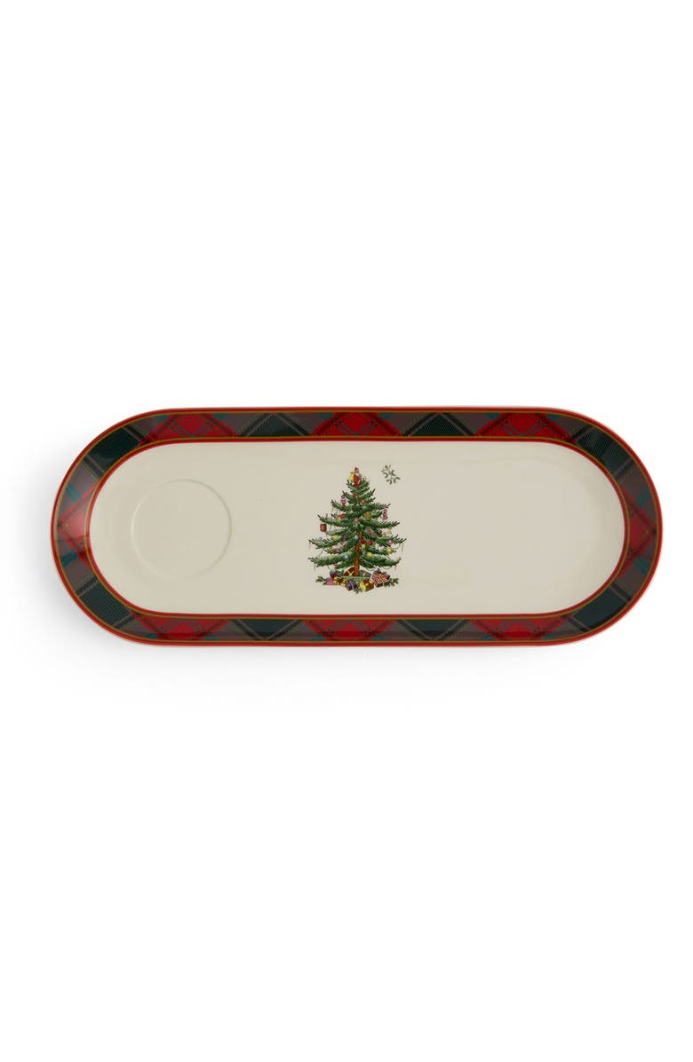 Spode Christmas Tree Tartan 2-Piece Chip & Dip Set, Alternate, color, 