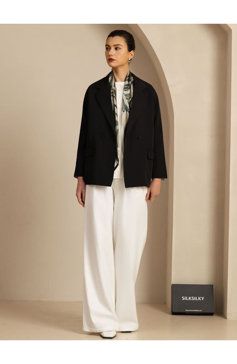 SILKSILKY Pure Silk Abstract Floral Pattern Square Scarf, Alternate, color, Multi