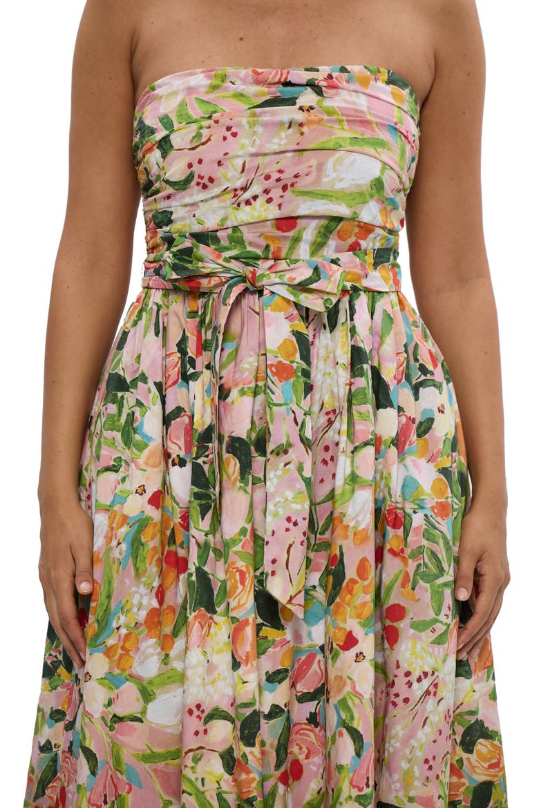 Avalon Floral Print Strapless Dress, Alternate, color, ZOES GARDEN