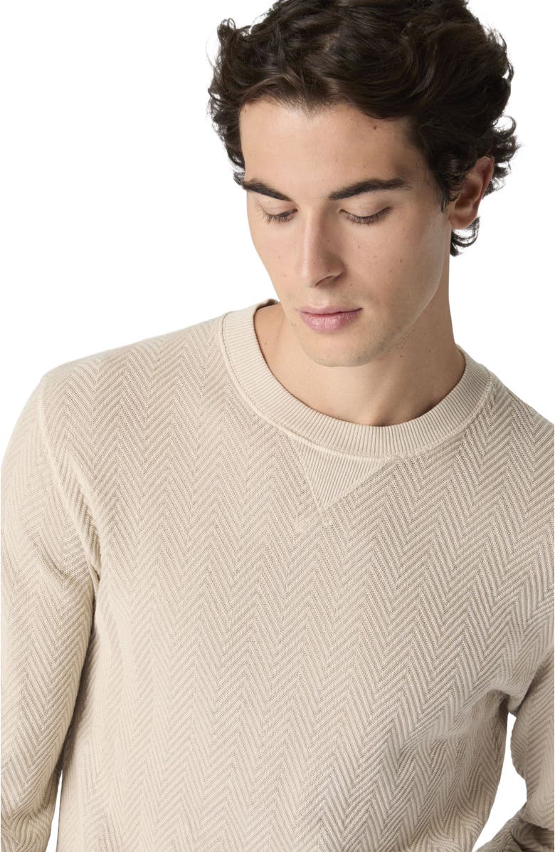 Missoni Crew-neck Cotton And Viscose Sweatshirt With Tone-on-tone Zigzag Pattern, Alternate, color, Beige