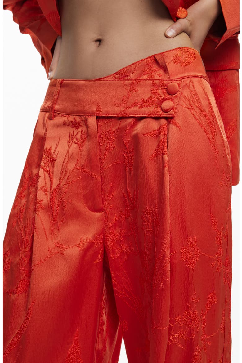 Floral Embroidery Wide Leg Pants, Alternate, color, ORANGE