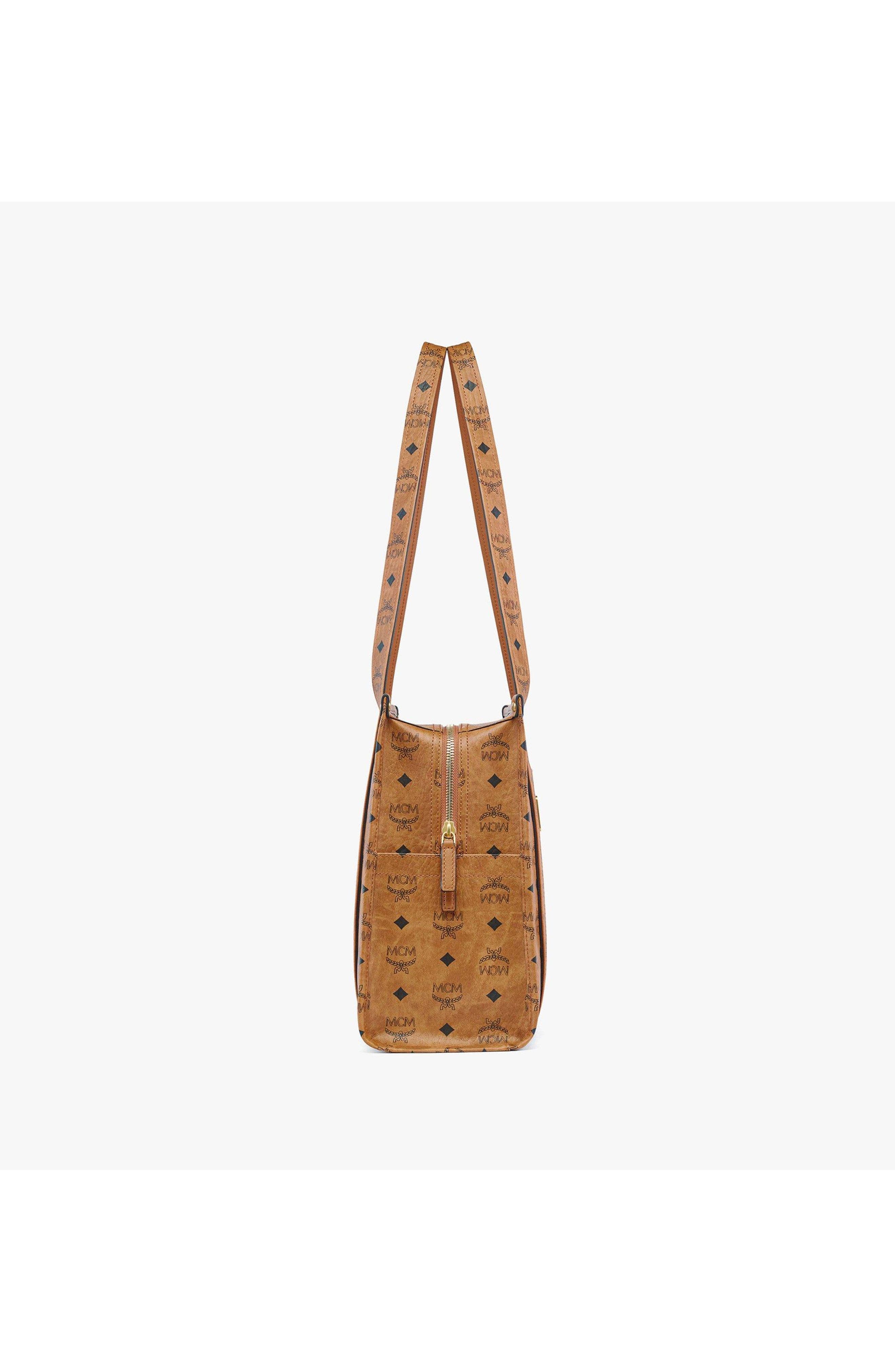 Large Aren School Bag Tote in Visetos, Alternate, color, Cognac