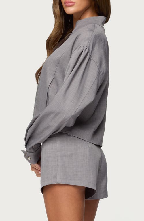 Edikted Roshelle High Neck Jacket In Gray