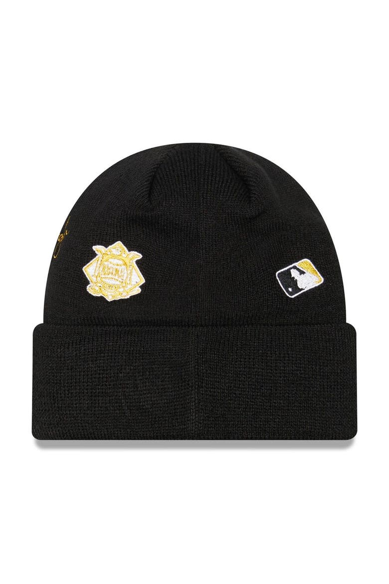Men's New Era Black Pittsburgh Pirates Identity Cuffed Knit Hat, Alternate, color, Black