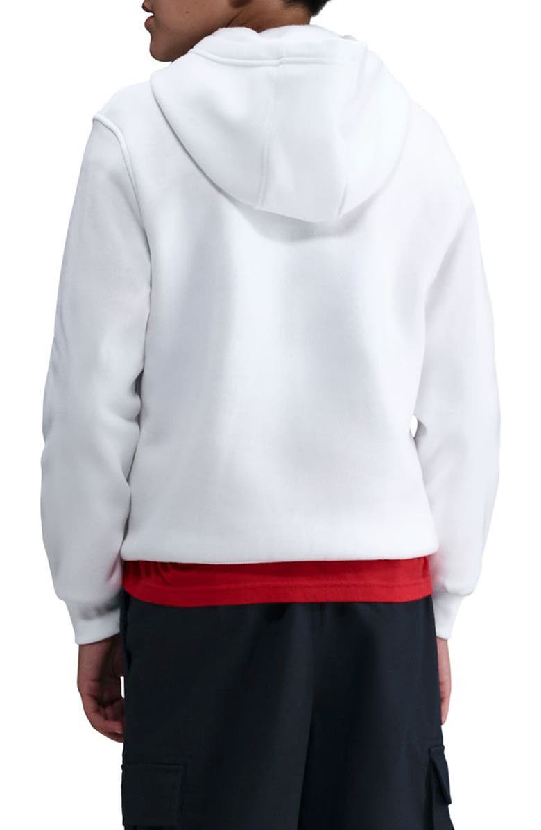 Nike Kids' Sportswear Club Hoodie, Alternate, color, White/ Black/ University Red