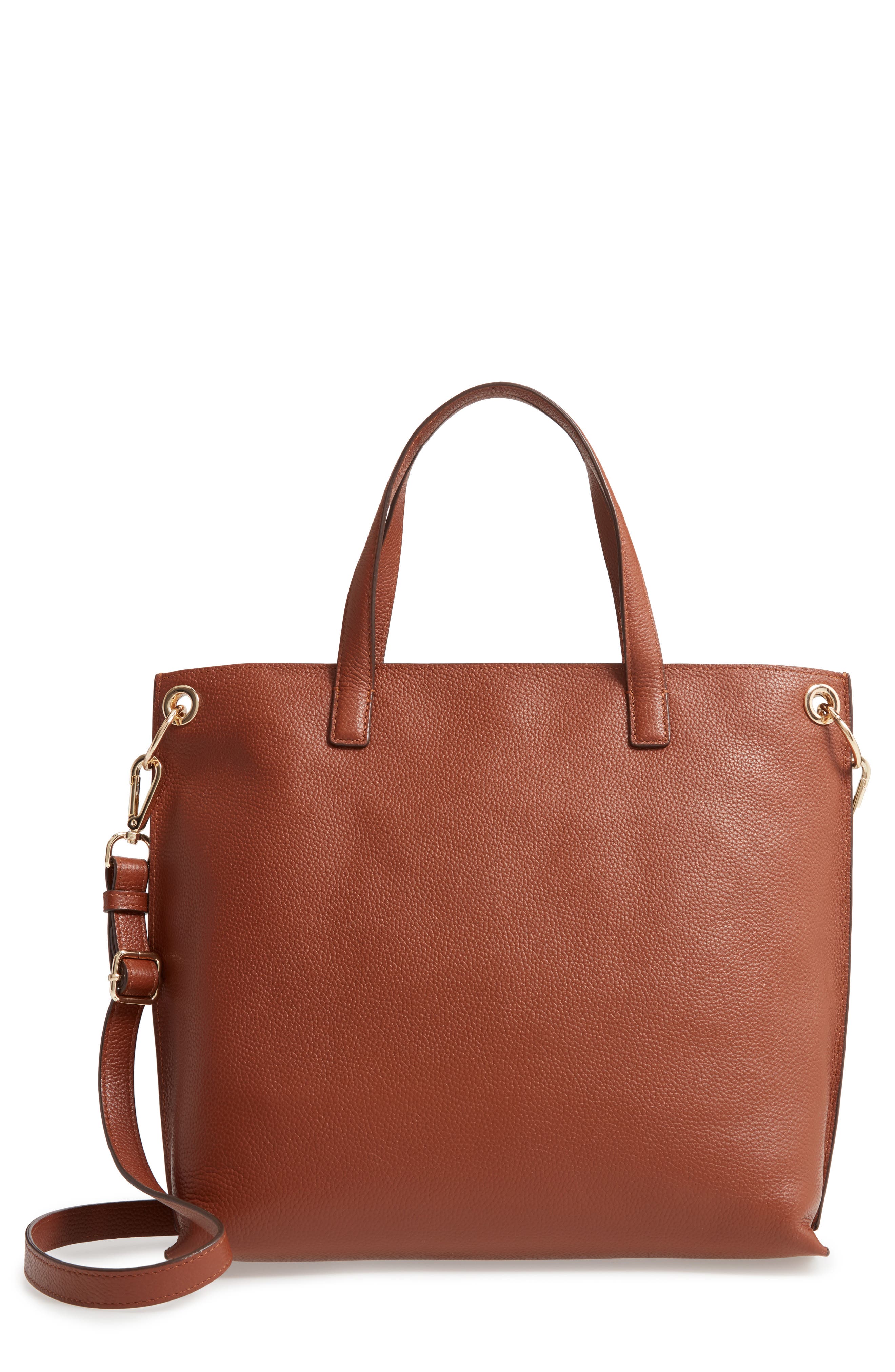 Nicole Leather Tote, Main, color, BROWN AZTEC