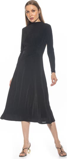 Marla Long Sleeve Draped Midi Dress