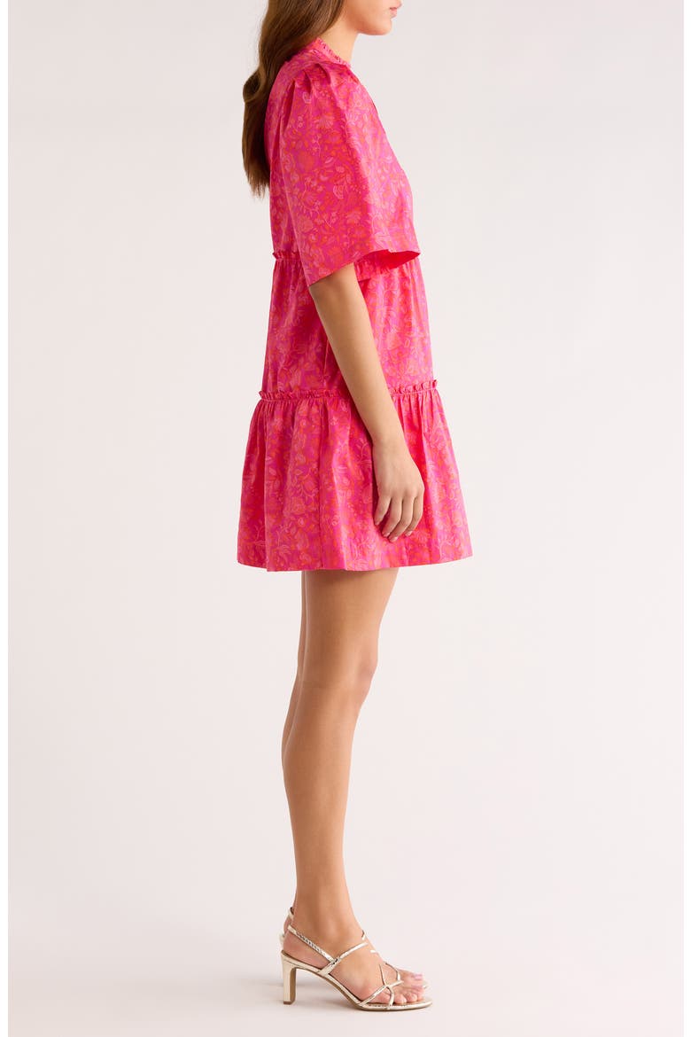Gibson Dixie Tiered Cotton Dress, Alternate, color, MAGENTA-PINK
