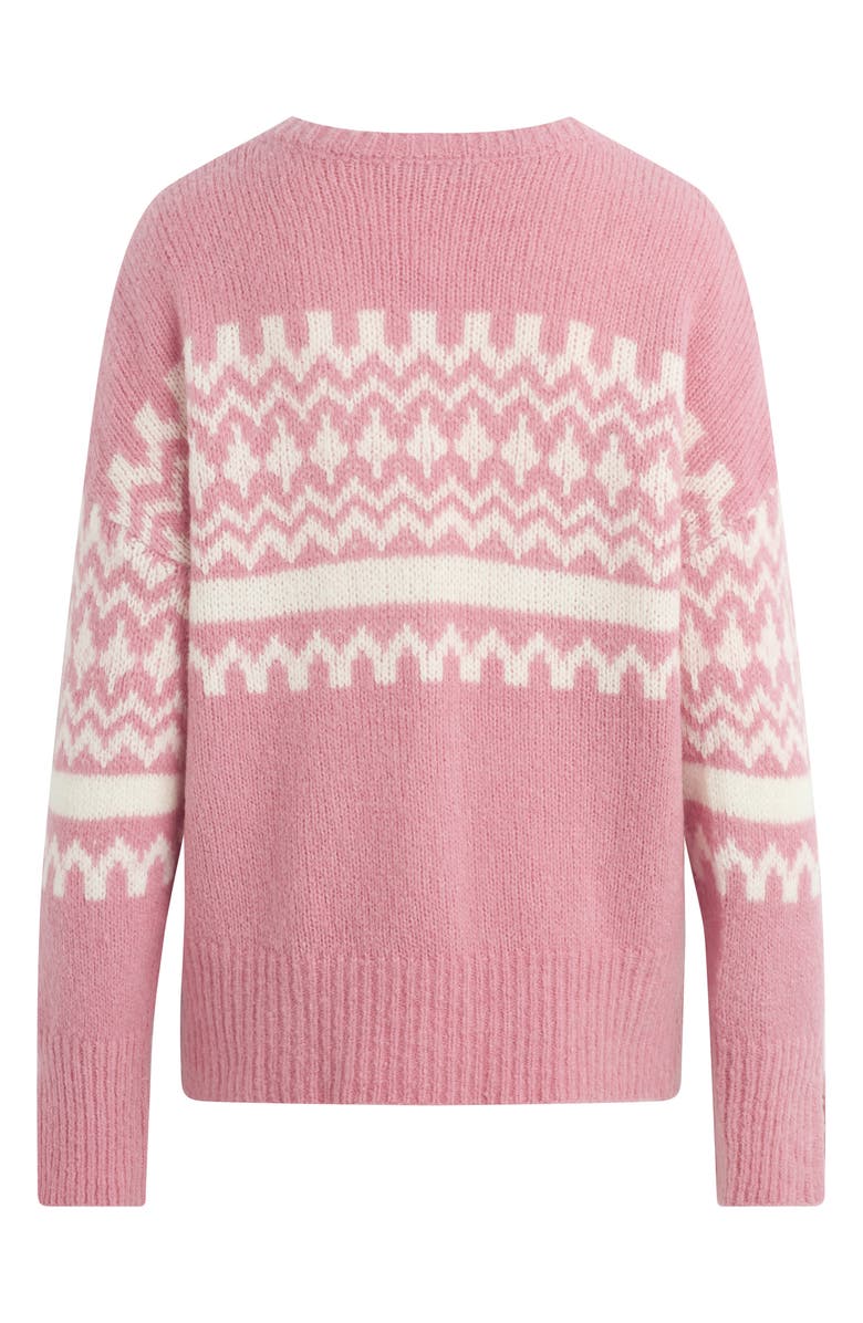 Favorite Daughter The Winter William Merino Wool Blend Sweater, Alternate, color, Pink Fairisle