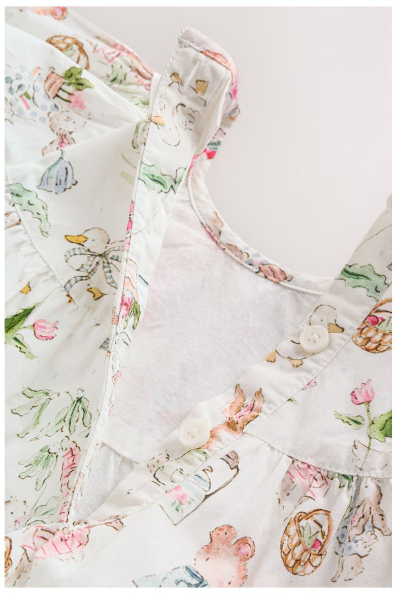Kids' Flutter Sleeve Cotton Dress & Bloomers Set, Alternate, color, WHITE