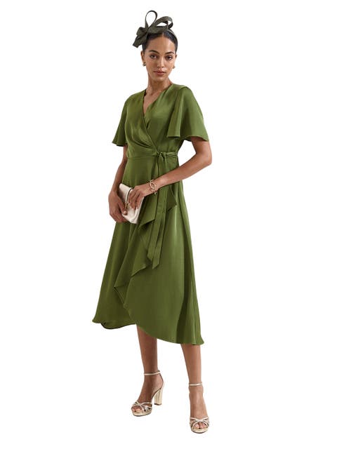 Julissa V-Neck Satin Dress