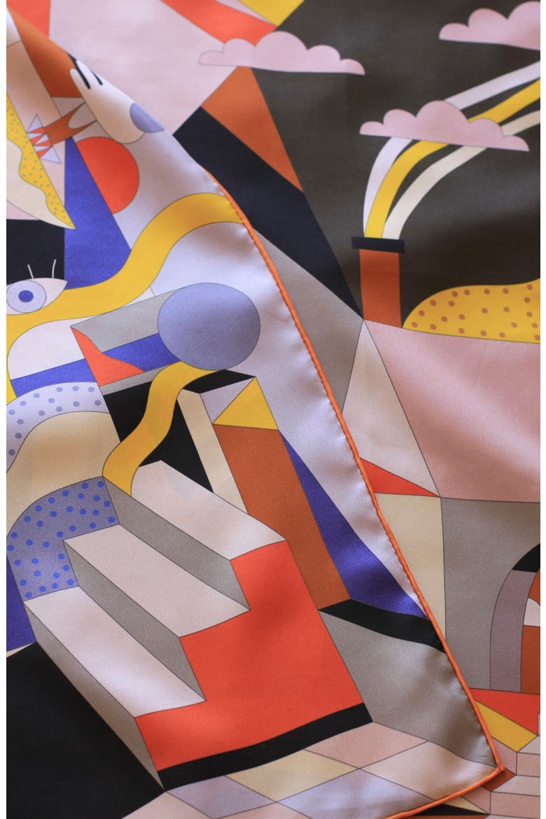 Double Sided Silk Scarf Of Dreamlike, Alternate, color, Blue