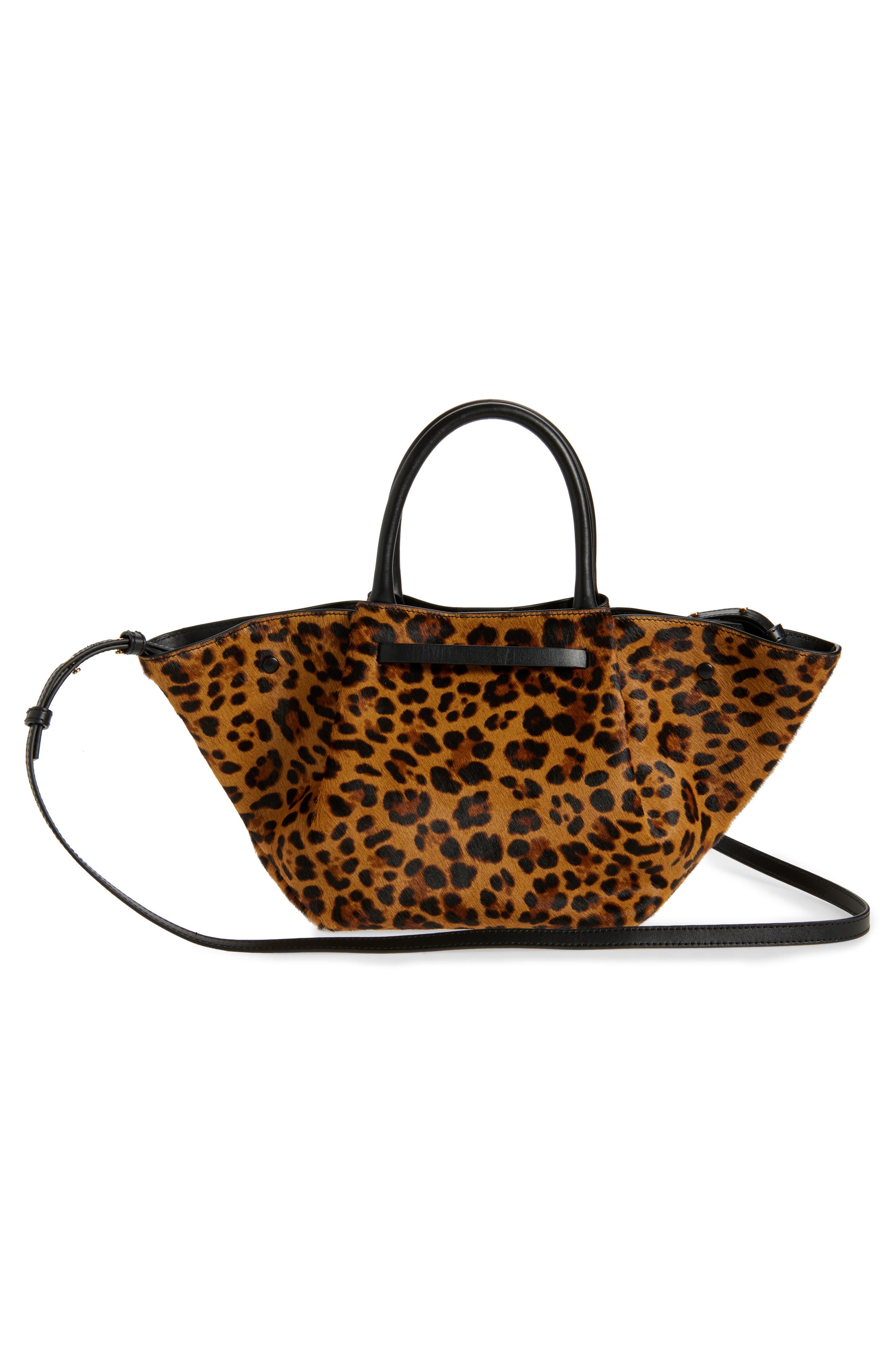 DeMellier Midi New York Leopard Print Calf Hair Tote, Alternate, color, 