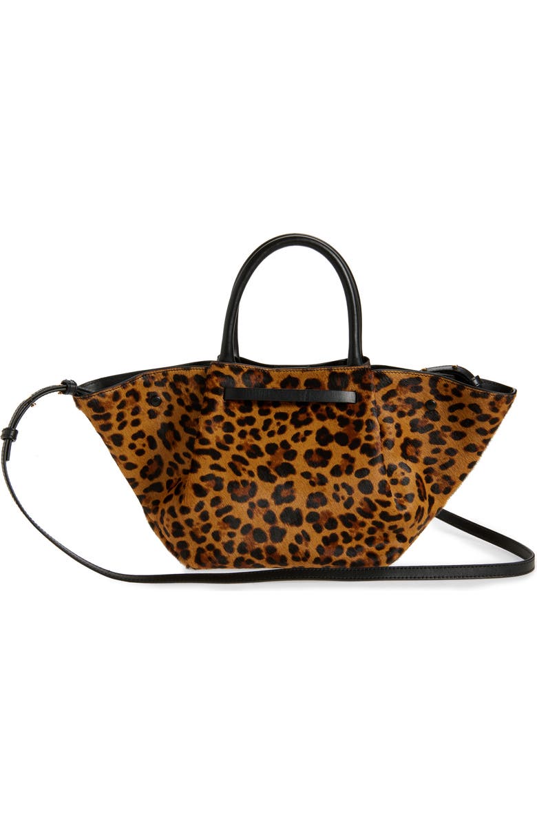 DeMellier Midi New York Leopard Print Calf Hair Tote, Alternate, color, Leopard Effect Black