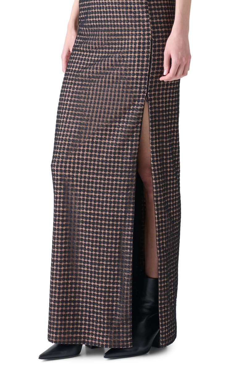 Akris Flower Grid Embroidered Tulle Column Gown, Alternate, color, Black