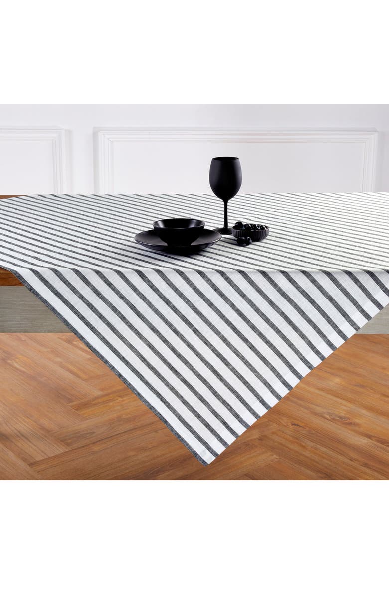 Solino Home Linen Table Throw - Madison Stripe, 52" x 52", 52" x 52", Main, color, 