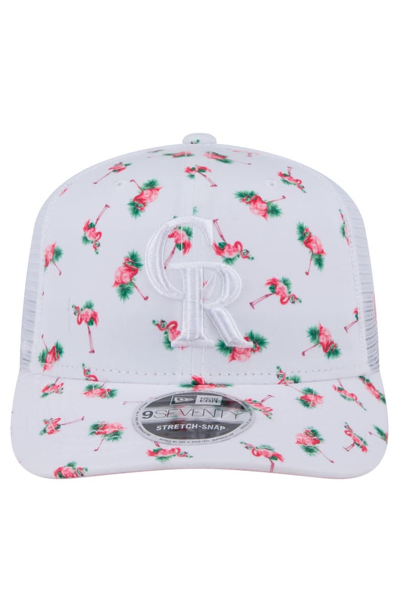 New Era Men's New Era White Colorado Rockies Flamingo Mesh Back 9SEVENTY Stretch-Snap Hat, Alternate, color, White