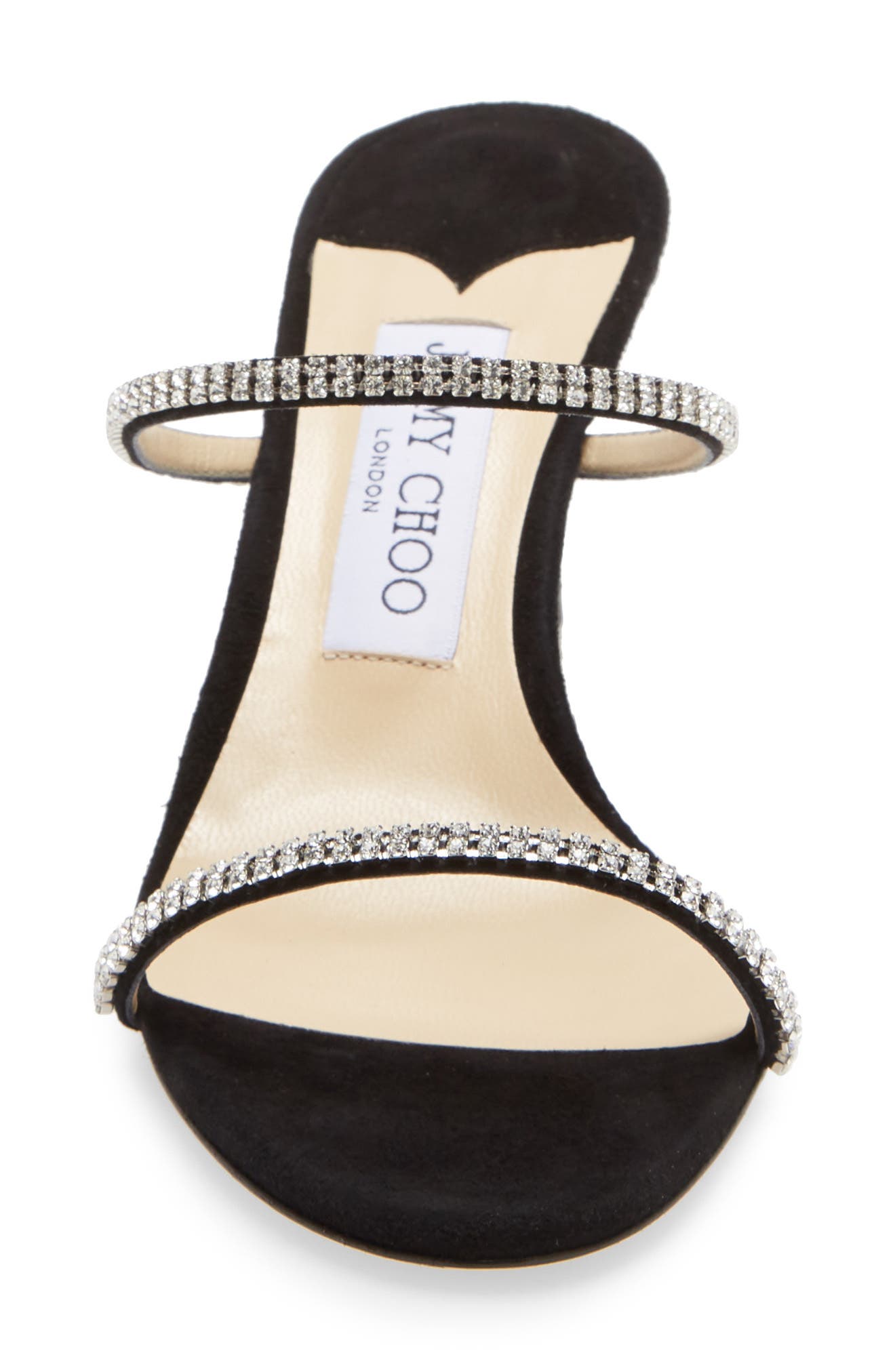 Brea Crystal Embellished Slide Sandal, Alternate, color, BLACK/ CRYSTAL
