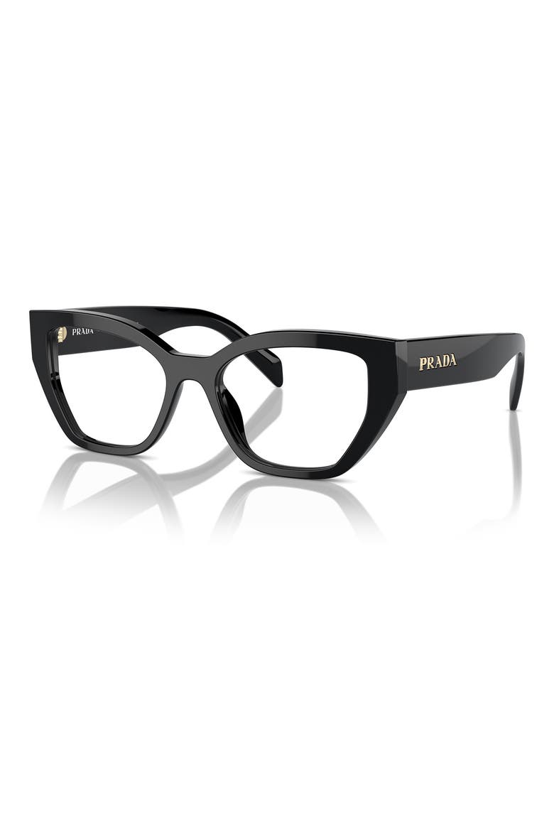 53mm Cat Eye Optical Glasses, Alternate, color, BLACK
