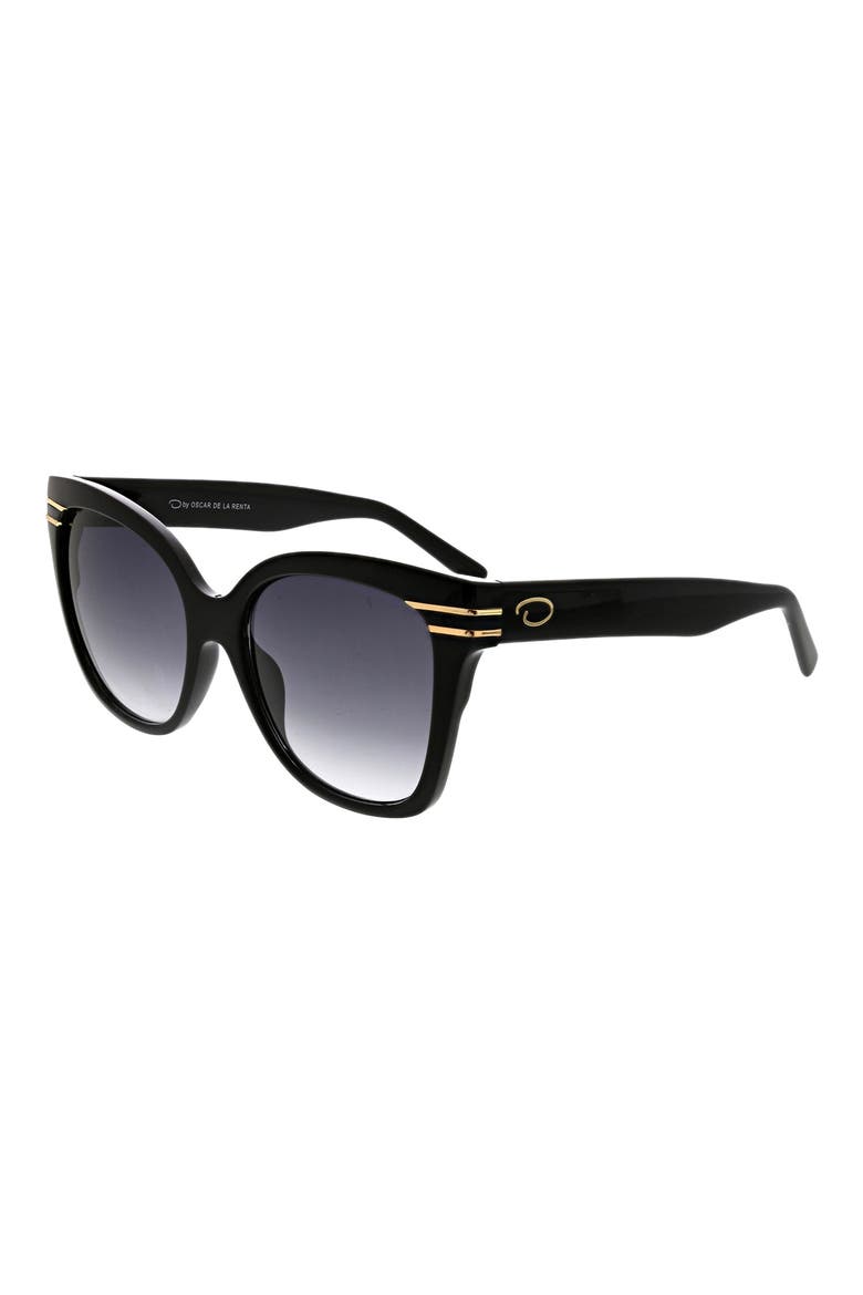 55mm Butterfly Sunglasses, Main, color, BLACK