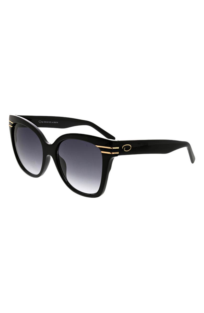 Oscar de la Renta 55mm Butterfly Sunglasses, Main, color, Black