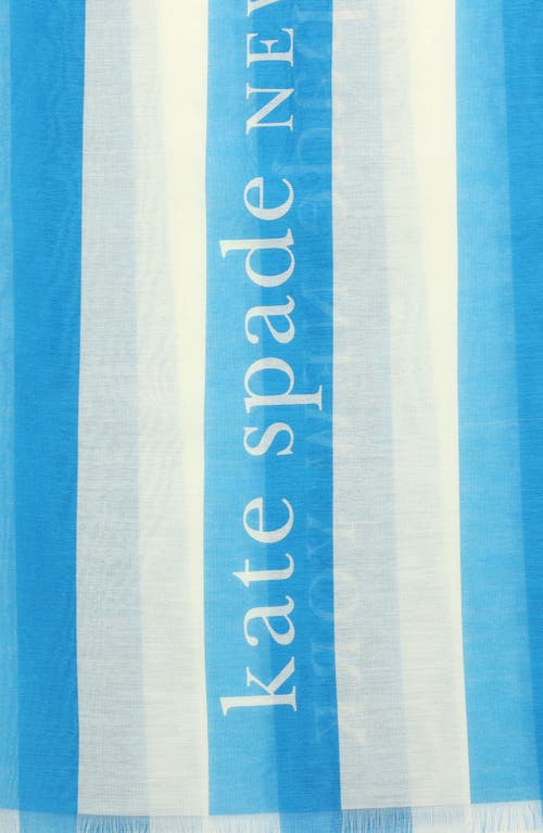 Kate Spade New York Awning Stripe Scarf In Shaker Blue