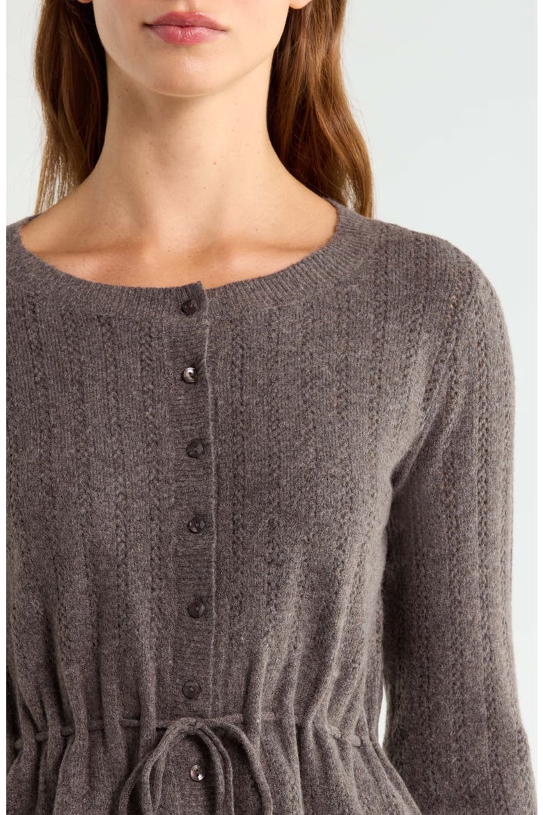 Cloud Soft Babydoll Cardigan, Alternate, color, HOT FUDGE HEATHER