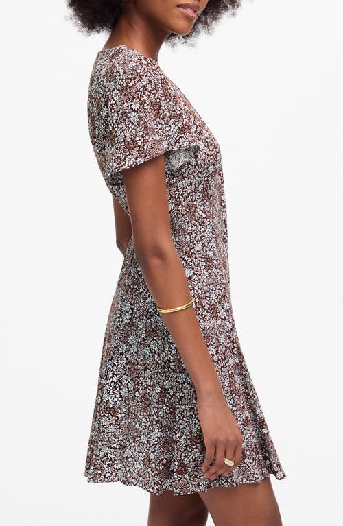 Madewell Floral Button-up Mini Sundress In Brown