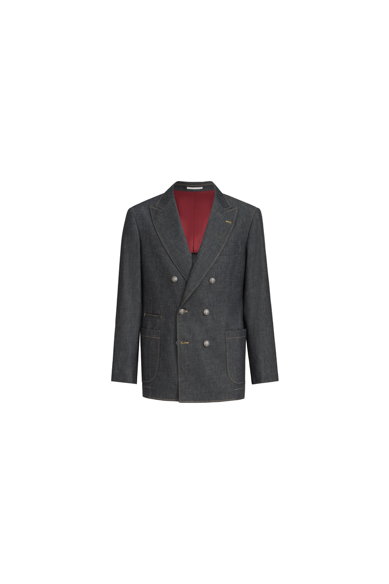 No-fade denim deconstructed blazer, Alternate, color, Dark Grey