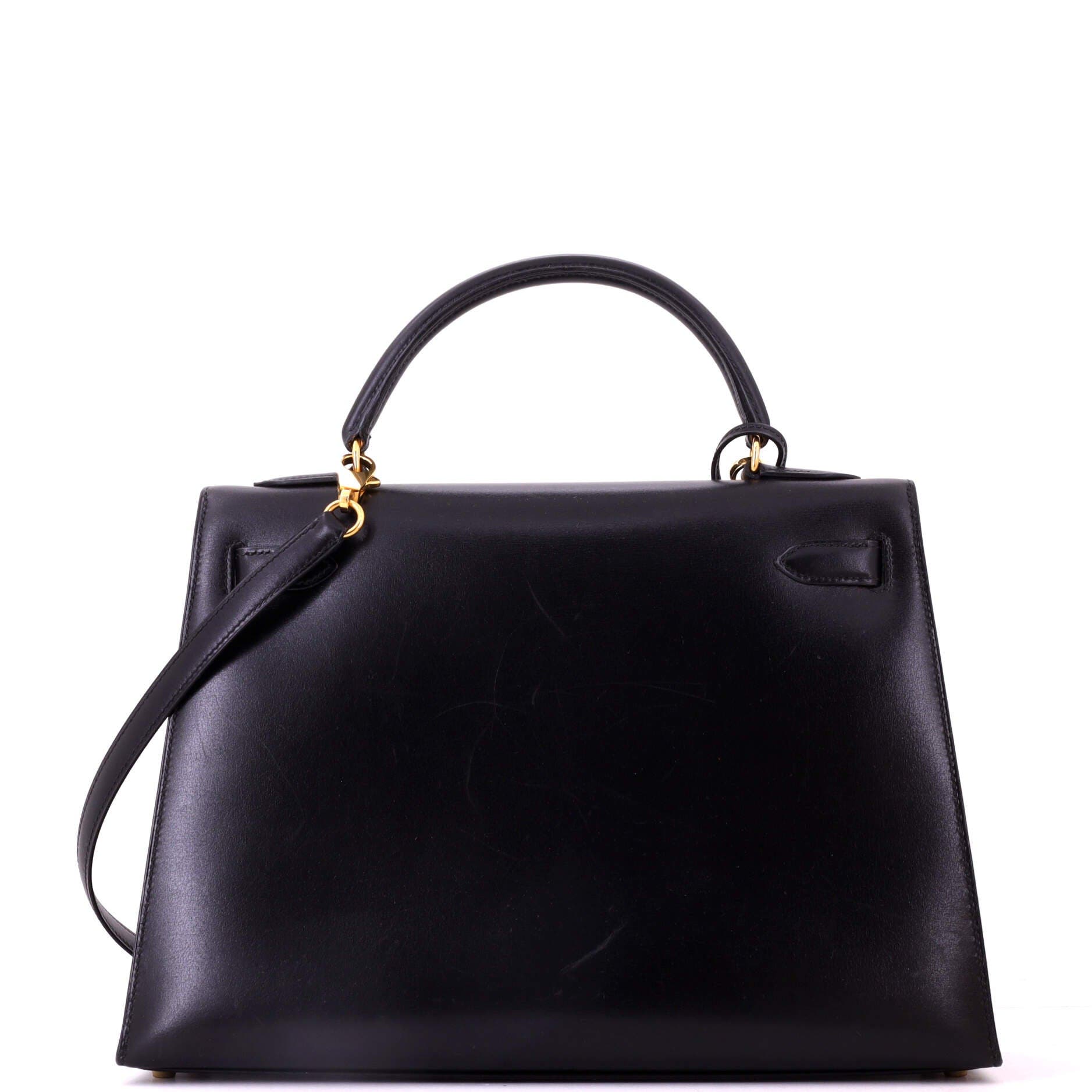 Kelly Handbag Black Box Calf with Gold Hardware 32, Alternate, color, Black
