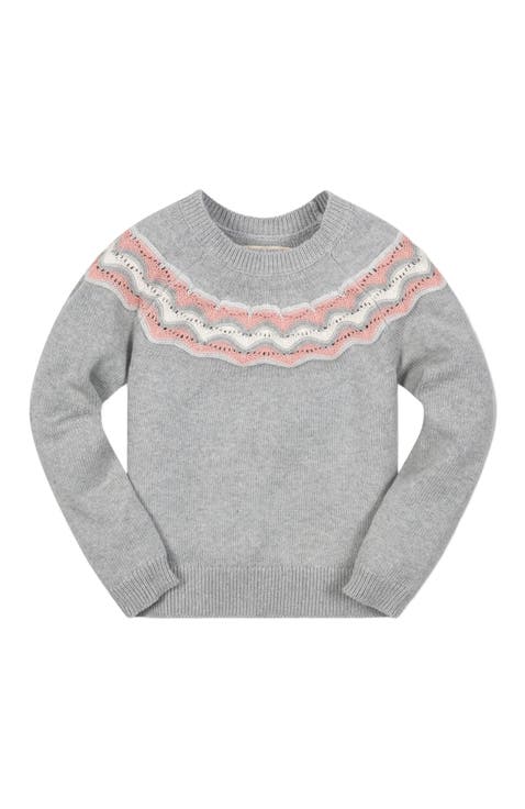 Baby Girls' Organic Fair Isle Raglan Sweater, Infant