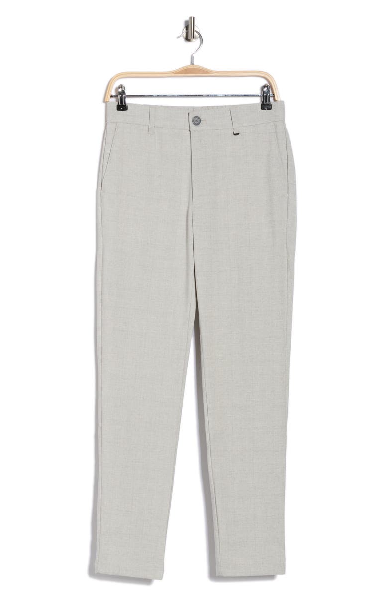 DENIM AND FLOWER Herringbone Textured Pants, Main, color, Light Grey
