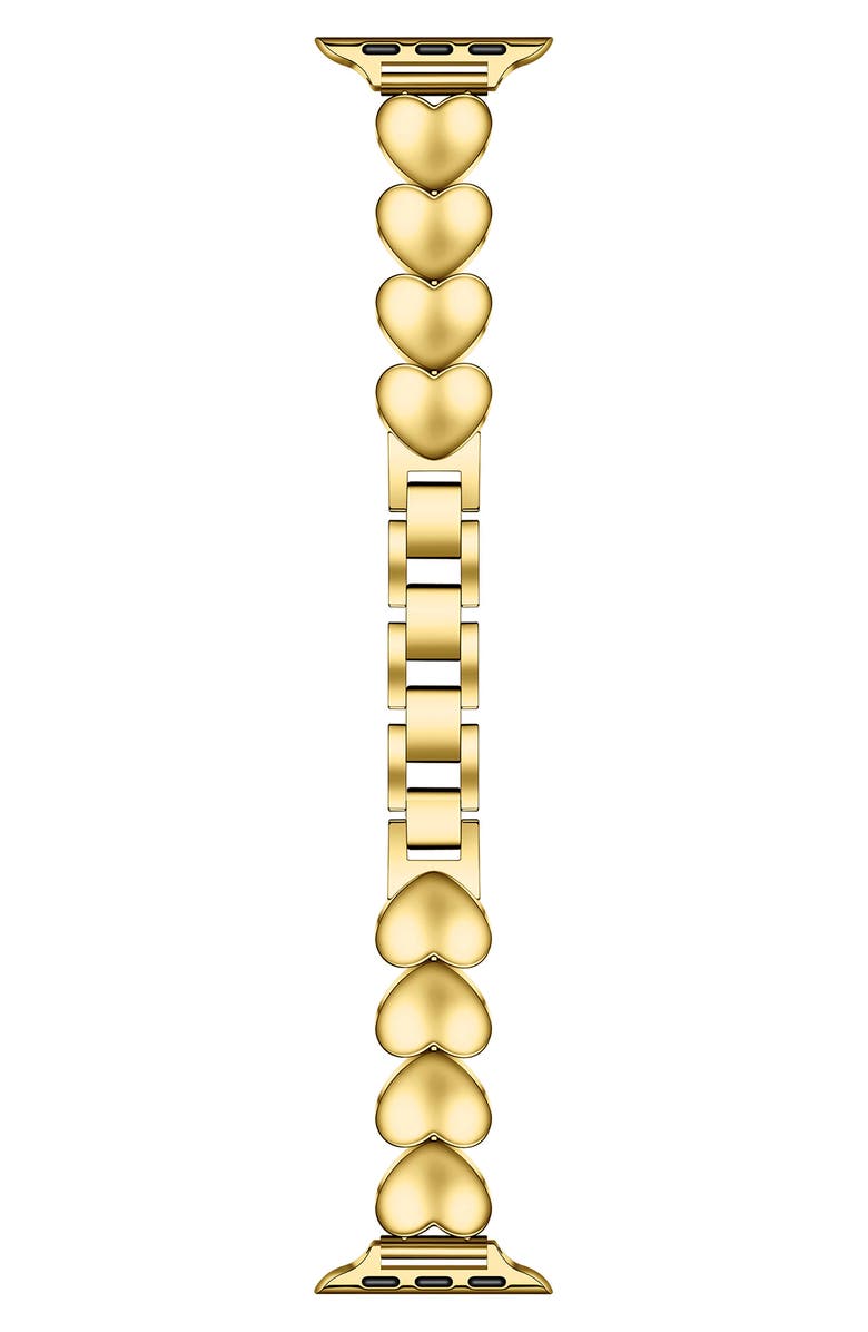 The Posh Tech Aphrodite Heart Bracelet Apple Watch<sup>®</sup> Watchband, Main, color, Gold