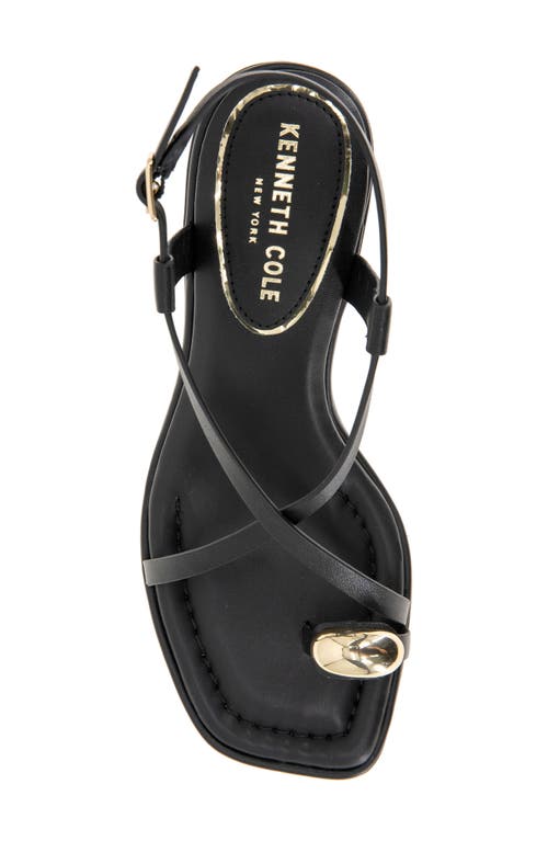 Kenneth Cole Geala Slingback Kitten Heel Sandal In Black Leather