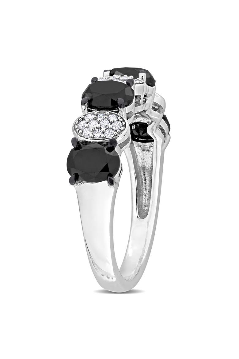 Black & White Diamond Oval Band Ring 10k, Alternate, color, Diamond