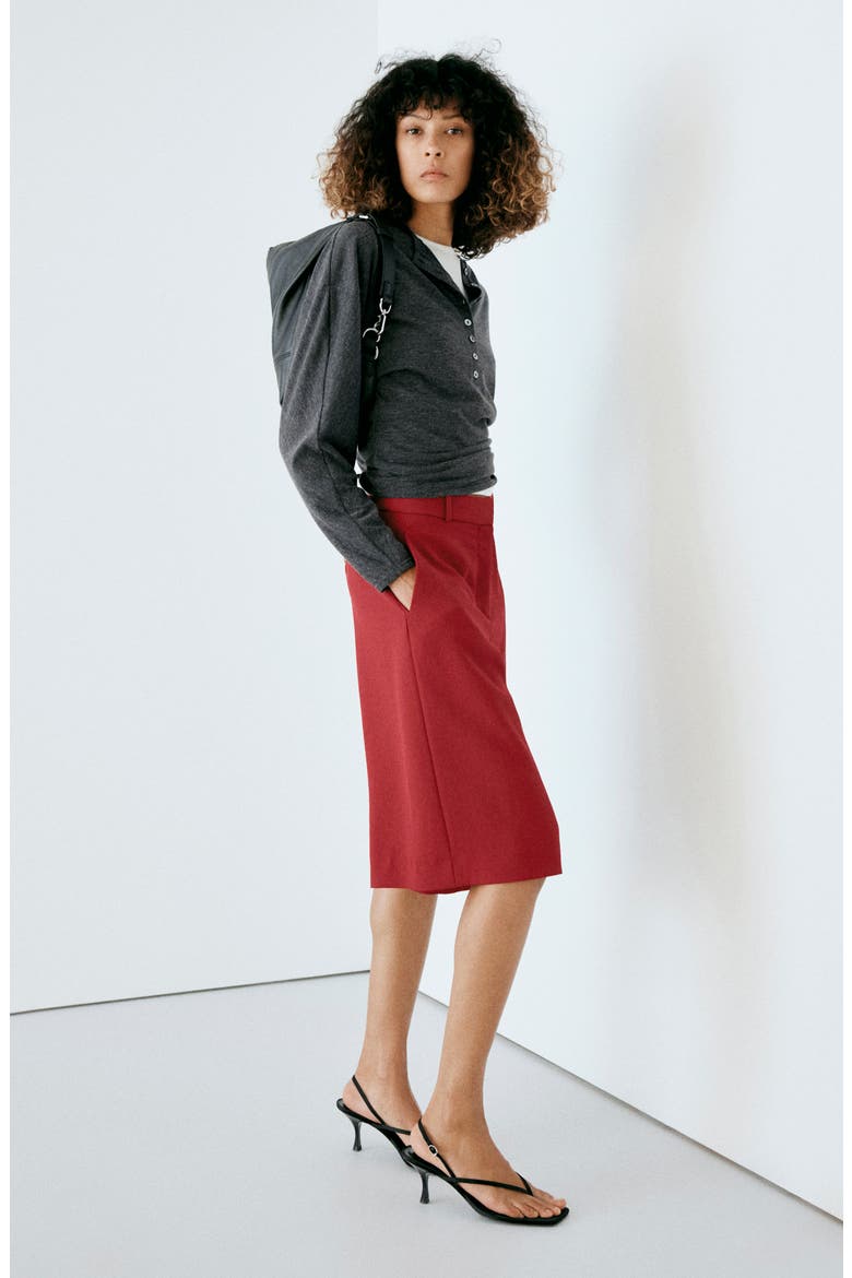 Straight Leg Bermuda Shorts, Alternate, color, DARK ORANGE