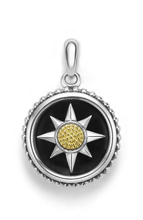 Men's Anthem Small Black Agate Sunburst Amulet