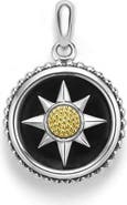 LAGOS Men's Anthem Small Black Agate Sunburst Amulet