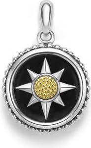 LAGOS Men's Anthem Small Black Agate Sunburst Amulet